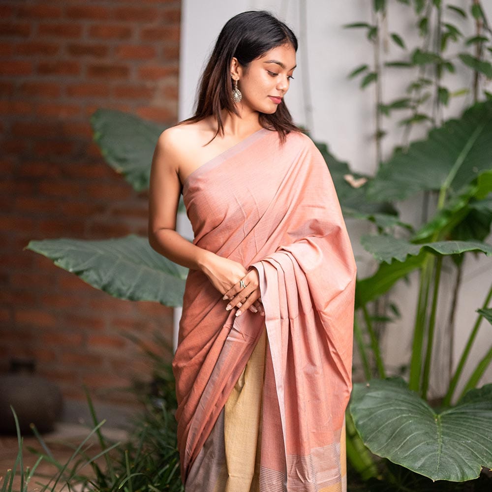 Amazing Pink Color Cotton Saree - Image 2